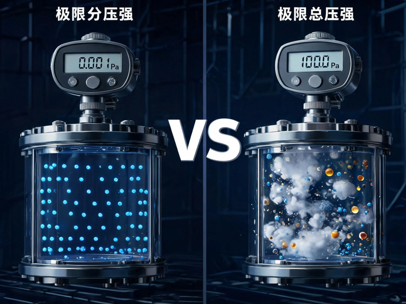 Schematic comparing ultimate total pressure and ultimate partial pressure